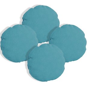 kit 4 almofada redonda cookies azul turquesa padrao