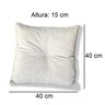 almofada quadrada com botao bege medidas