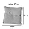 almofada quadrada com botao prata medidas