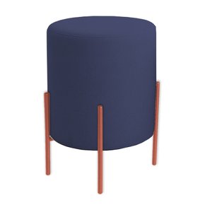 puff thor azul marinho com pes de ferro rose padrao