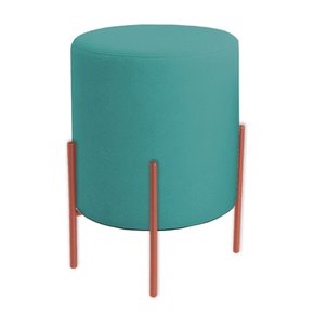 puff thor azul turquesa com pes de ferro rose padrao