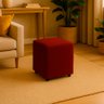 puff quadrado vermelho ambiente