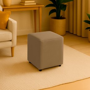 puff quadrado cappuccino ambiente