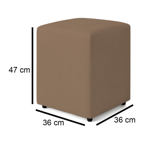 puff quadrado cappuccino medidas
