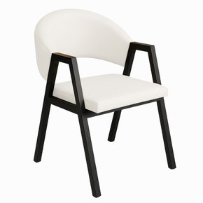 cadeira antonella pe de ferro preto branco lado