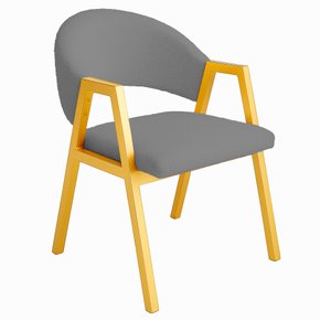 cadeira antonella pe de ferro preto cinza escuro lado