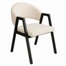 cadeira antonella pe de ferro preto bege lado