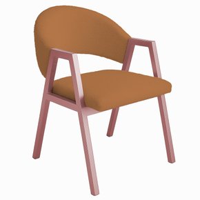 cadeira antonella pe de ferro preto terracota lado