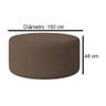 puff cartagena redondo 1 metro marrom medidas