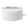 puff cartagena redondo 1 metro branco medidas