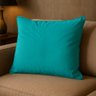 almofada quadrada azul turquesa s bt