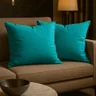 2 almofada quadrada azul turquesa sem botao