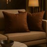 2 almofada quadrada marrom sem botao